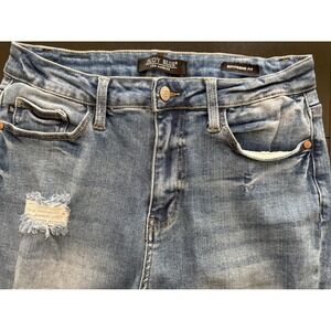 Judy Blue Jeans Womens 9/29 Boyfriend Fit‎ High-Rise Distressed Denim Stretch